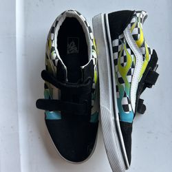 Vans Old Skool V Checkerboard Surf Flame Scuba (Blue/black)