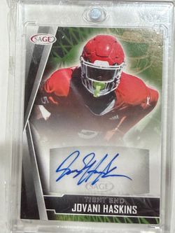 Jovani Haskins SAGE Autographed Football Card