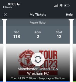 Manchester United FC V. Wrexham FC At Snapdragon Stadium Section 118