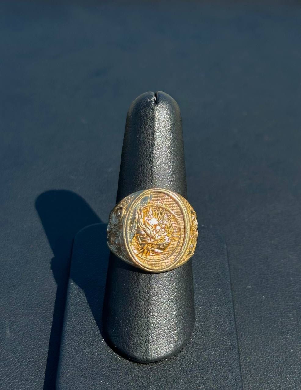 10K Yellow Gold JESUS head Handmade ring w/Artwork 7.5...