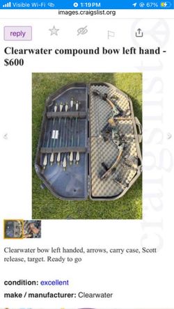 Left handed compound Bow and Arrow