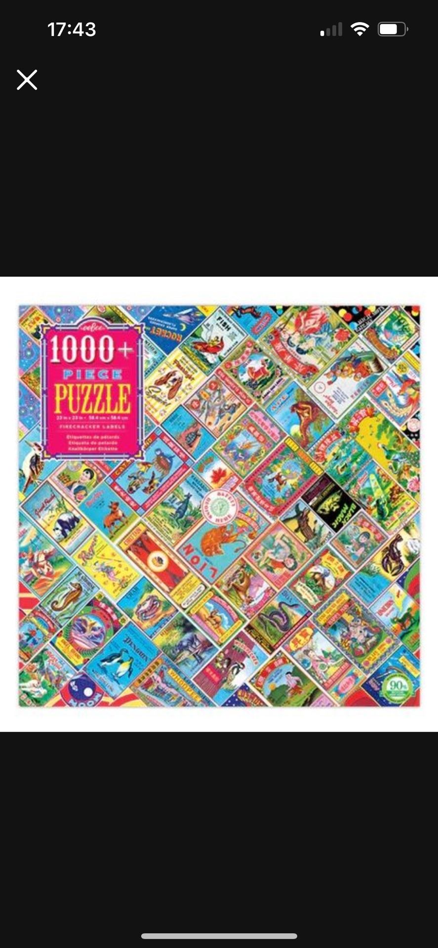Eeboo Firecracker Labels 1000 Piece Puzzle
