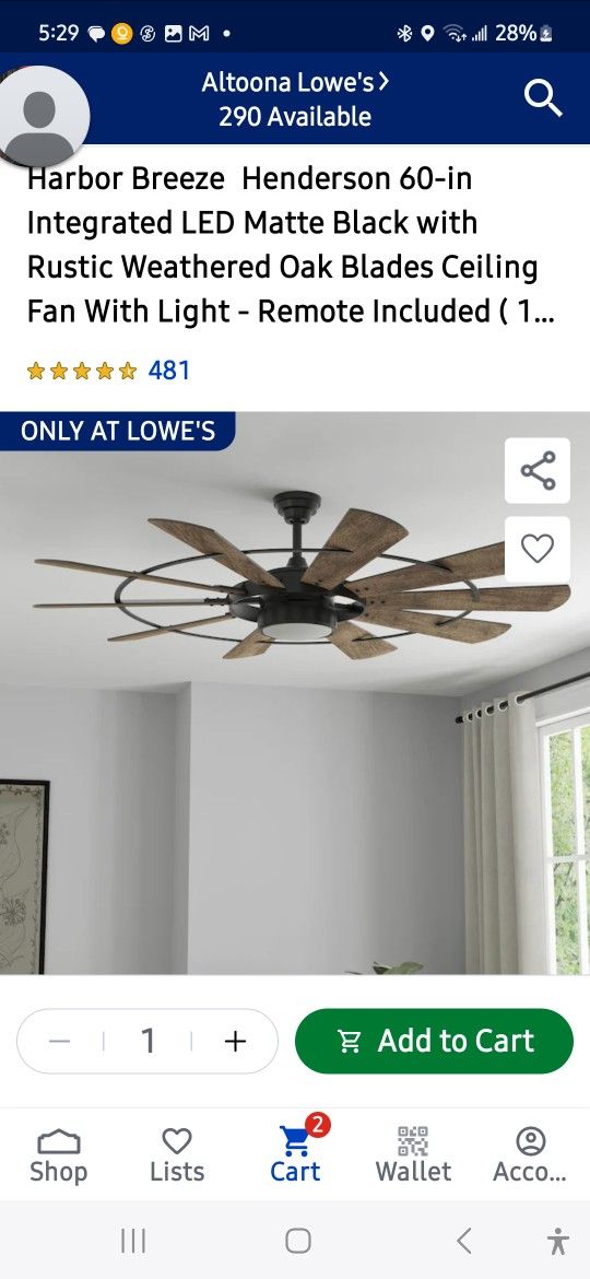 60in Fan And Ceiling Light Brand New Unopened