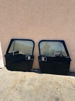 Jeep Wrangler YJ Full Doors Pair OEM Green 1987 through 1995 CJ