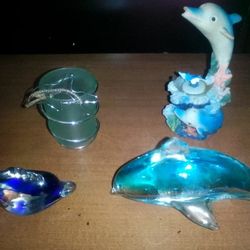 Glass Dolphin Figurines