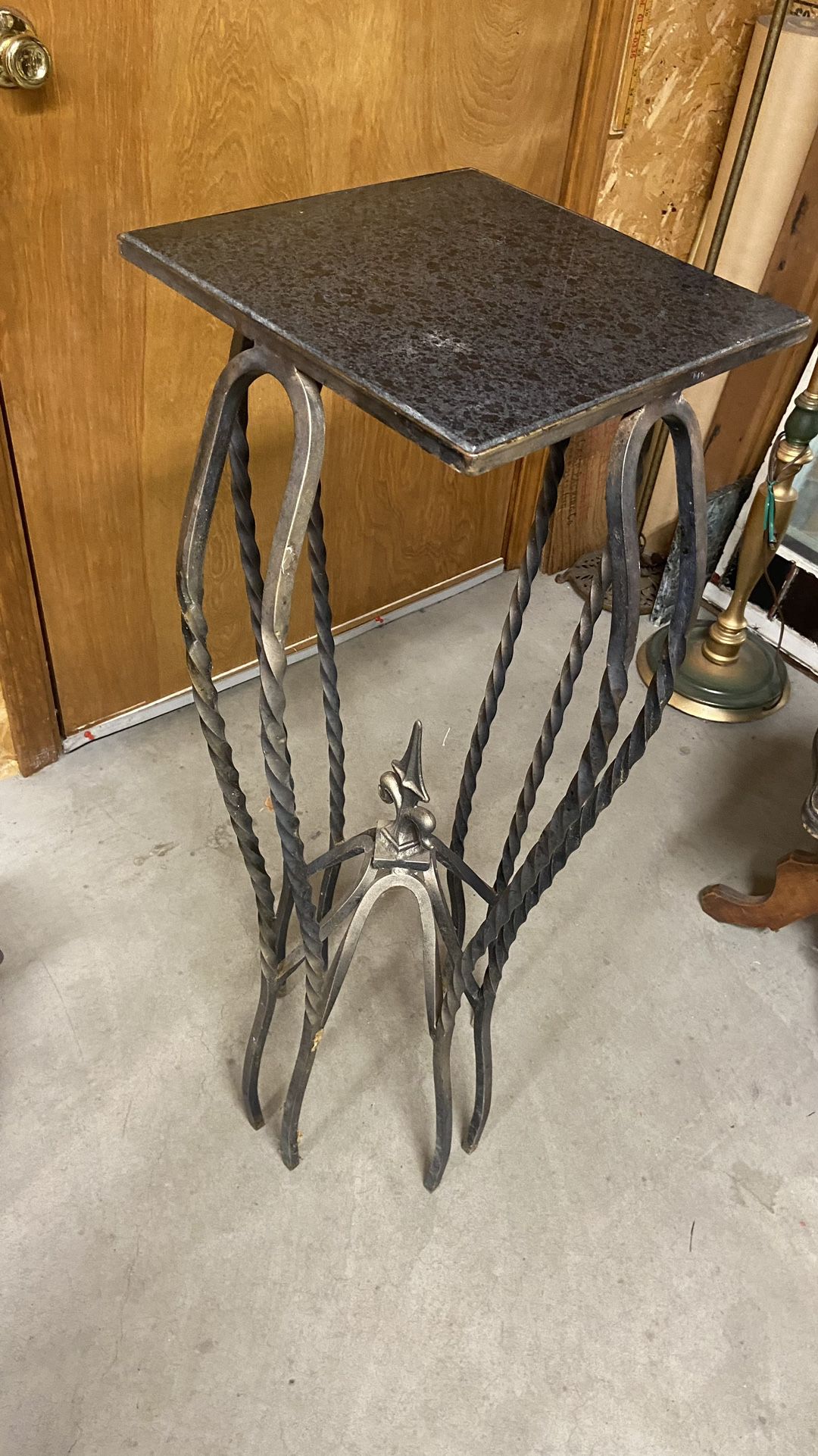 Antique Twisted Wrought Iron Plant Stand