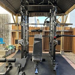 Smith Machine 400 | Adjustable Bench | 245lb Cast Iron Olympic Weights | 7ft Olympic Bar | Fitness | Gym Equipment | FREE DELIVERY/INSTALLATION 🚚 🛠️