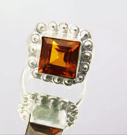 Size 7 Rare 28.45 Ct Orange Sapphire Like Corundum 925...