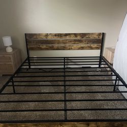 King Wood/Metal Bed Frame