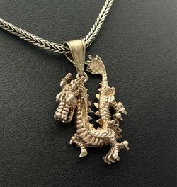 Jewelry .925 solid sterling silver nice dragon Pendant charm