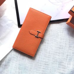 Hermes Orange Long Wallets