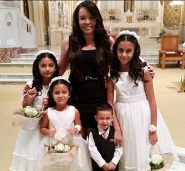 Flower Girl Dresses (x3 Sizes) & Matching Accessories 