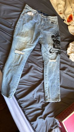 Ed hardy eagle slim taper jean size 34