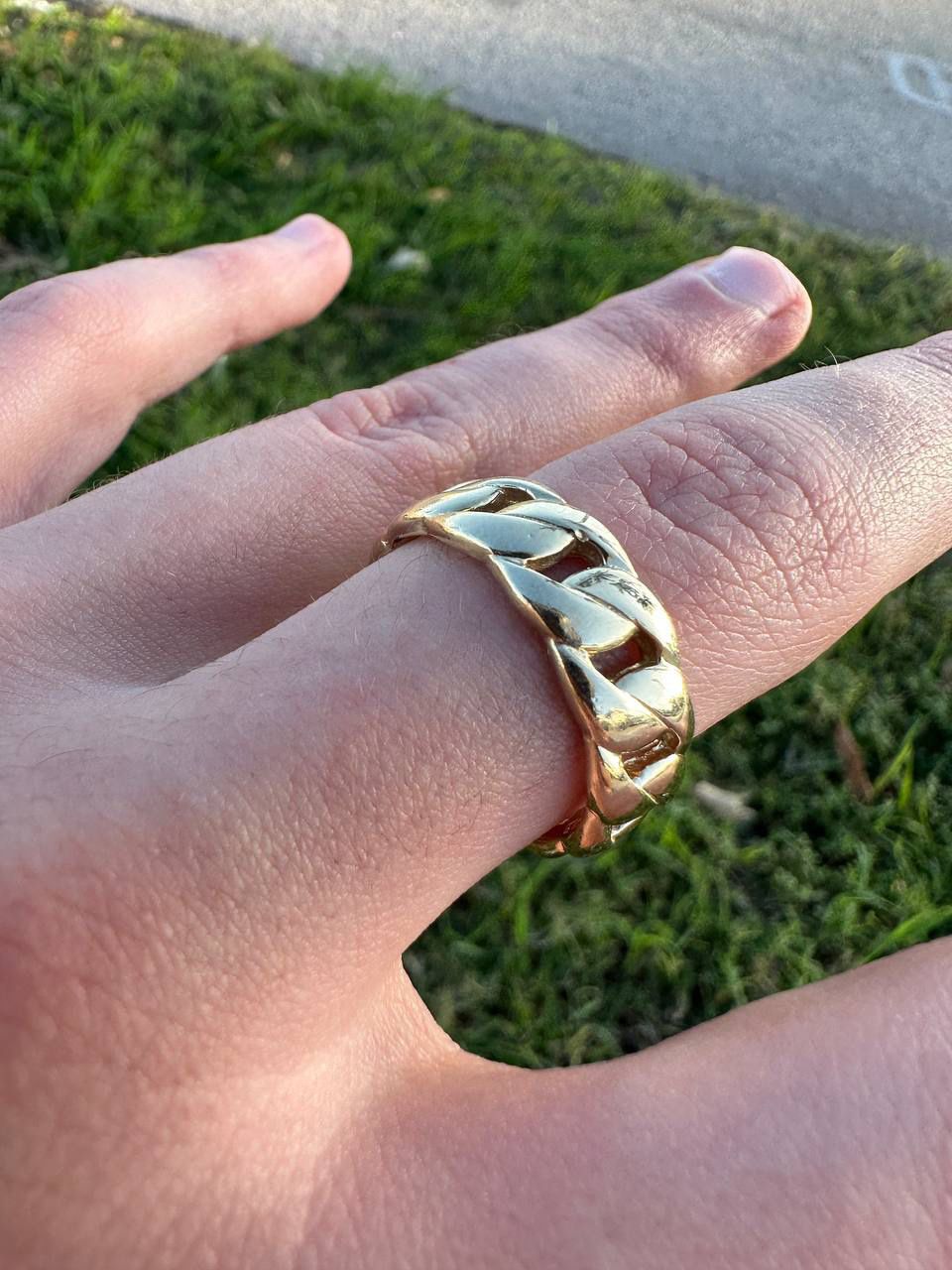 10k yellow gold Cuban link ring