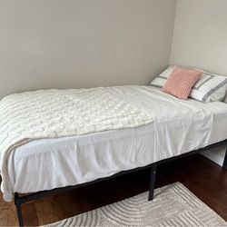 Like  New Twin Mattress and Bed Frame
