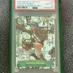 One Piece TCG / Cards - PSA 10 Jewelry Bonney Manga OP12-118 🍕