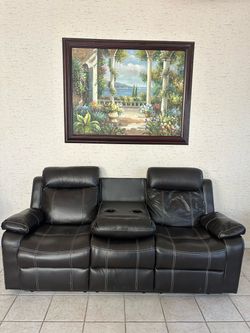 2 piece Black Couch + Recliner