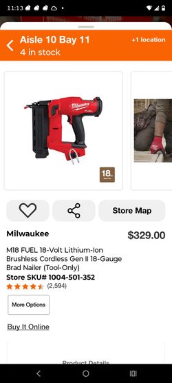 Milwaukee M18 fuel nail gun