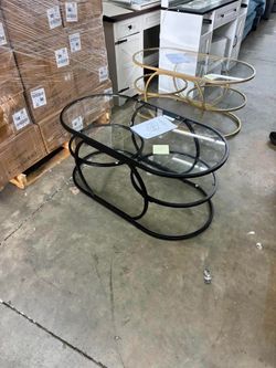 40”Glass Top Coffee Table With Metal Frame(0462-1) 70 each
