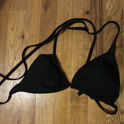 Black bikini top with tie back size large 