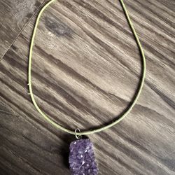 Amethyst Crystal For Necklace Or Decoration Well Condition 