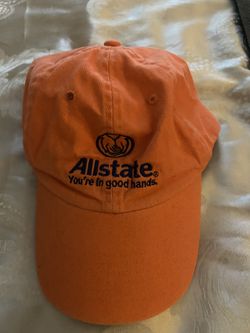 Allstate Good Hands Hat Cat Orange Adjustable Brian Robinson Canvas One Size