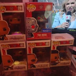 WWE Funko Pop Lot Of 5 The Rock WWE With Protecters
