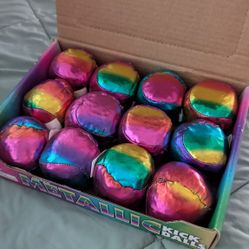 Metallic Rainbow Hacky Sacks, 2in. Full Box. Also Great As Fidget Toys