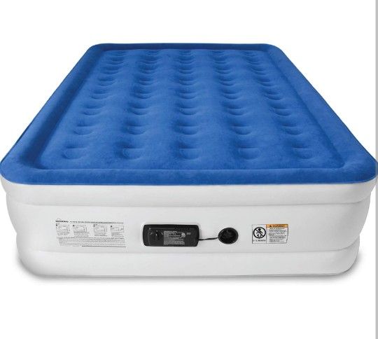 SoundAsleep Products Dream Series Luxury Air Mattress with ComfortCoil Technology & Built-in High Capacity Pump for Home & Camping- Double Height, Adj