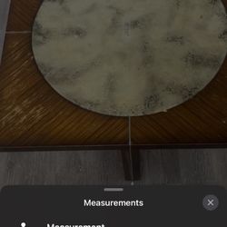 Large Wooden Coffee Table - Glass Top 