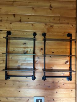 IBUYKE Industrial Pipe 3-Tier Shelf