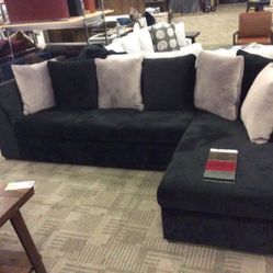 New Black And Gray Super Comfy Sectional Sofa Couch 