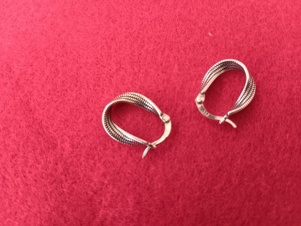 Platinum Plated Silver Earrings