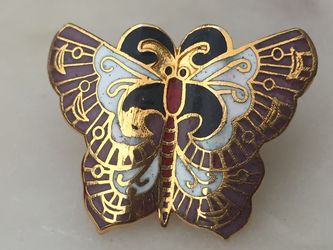 New Cloisonné Butterfly Larger lapel pin