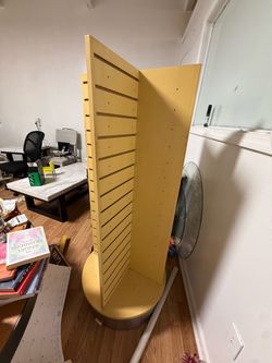 Rotating Slatwall Retail Display Tower + Metal Hooks