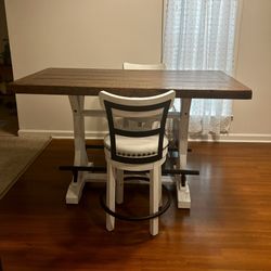 Ashley Valebeck Farmhouse Counter-Height Dining Set, Table + 2 Bar Stools, $725 OBO 