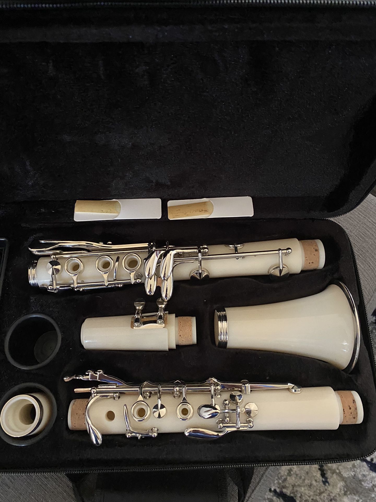Like New White Clarinet with Set of Reeds $95 Firm