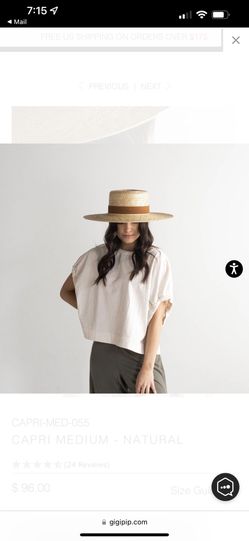 NWT Gigi Pip Straw Hat Size 59