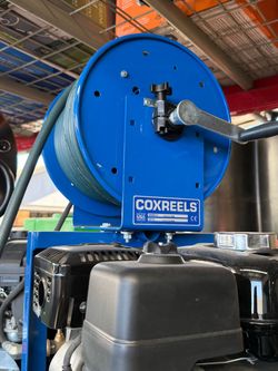 Gas pressure washer combo with 100ft reel
