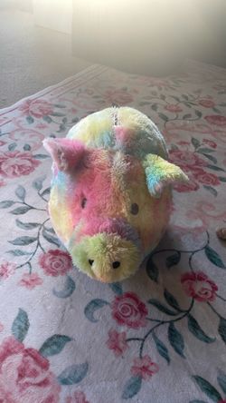Rainbow Stuffed Pig + Piggy Bank