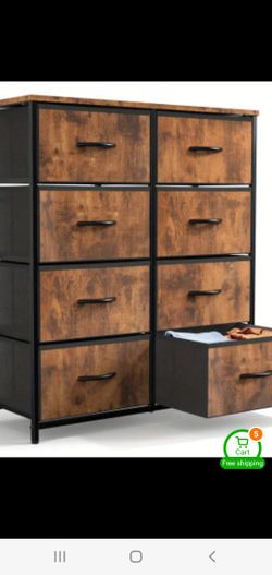 8-Drawer Bedroom Dresser Tower - Wooden Top, Thickened Frame, Fabric Storage Organizer for Closet, Hallway, Home - Sturdy, Space-Saving, Easy Assembly