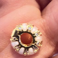 New Pandora Gold Charm Paved With Gemstones And Diamonds 