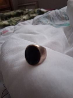 Sterling silver black onyx ring, size 4.5