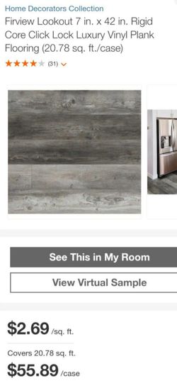 Firview Lookout 7 in. x 42 in. Rigid Core Click Lock Luxury Vinyl Plank Flooring (20.78 sq. ft./case) Firview Lookout 7 in. x 42 in. Rigid Core Click Lock Luxury Vinyl Plank Flooring (20.78 sq. ft./case)