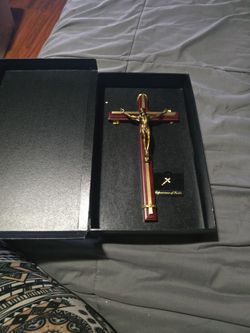 NEW 10" Batesville Wood And Brass Crucifix Cross Christianity Catholic