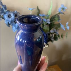 Blue Ceramic Mini Flower Vase