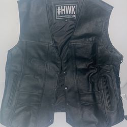 Black Leather Motorcycle Vest