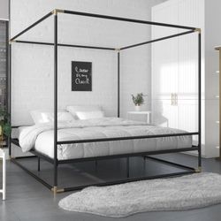 CosmoLiving Living Celeste Canopy Bed, King, Black