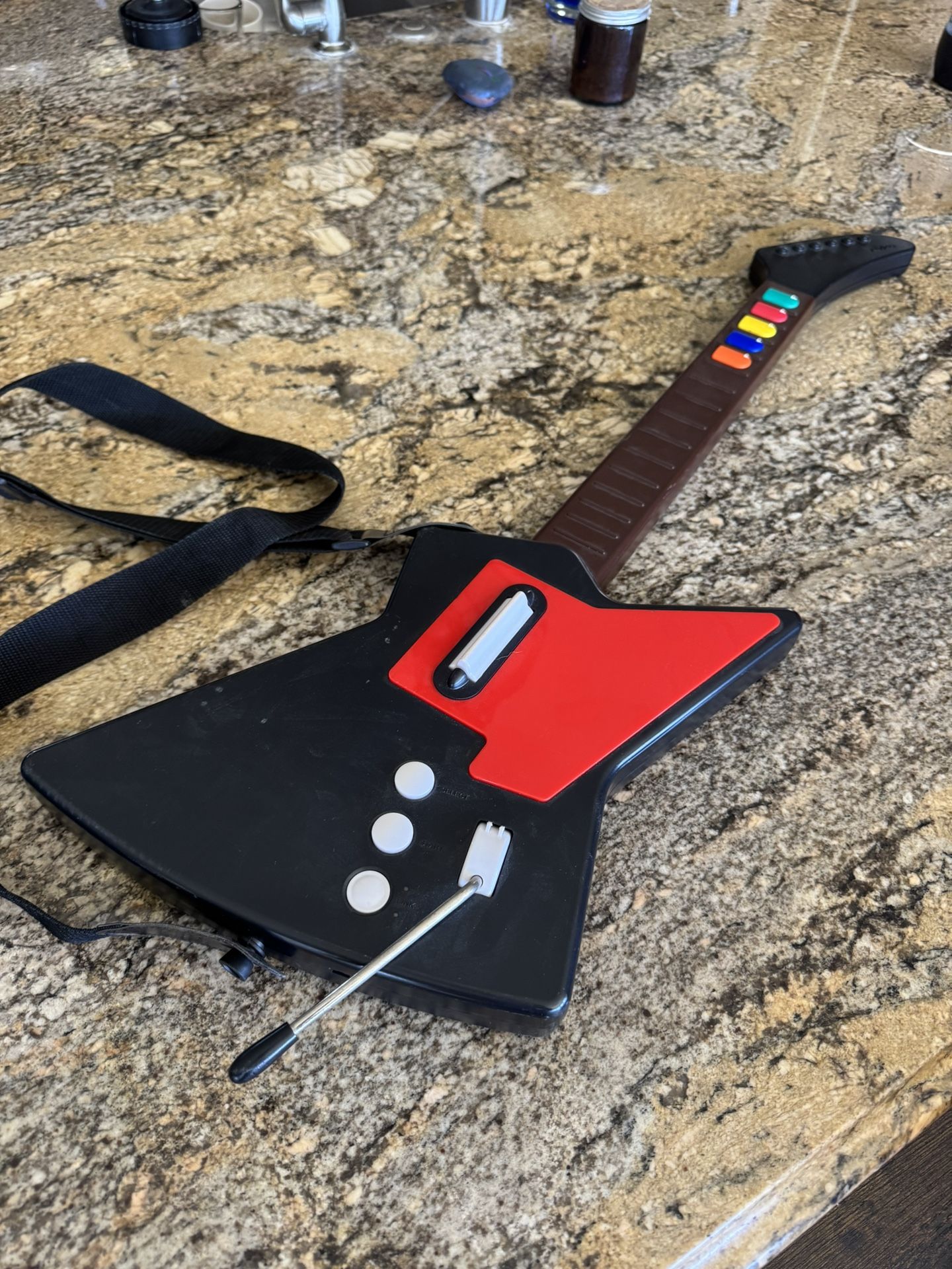 Guitar Hero Red Nyko Frontman Wireless Guitar PS2 80592 NO DONGLE