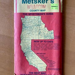 Metsker's Map Whatcom County Washington Sportsman's Guide Camping Fishing Hiking